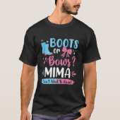 Gender Reveal Boots Or Bows Mima Matching Baby Par T-shirt (Voorkant)