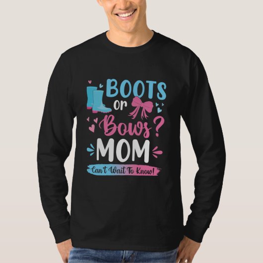 Gender reveal boots or bows Mom matching baby T-shirt (Voorkant)