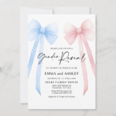 Gender Reveal Bow-uitnodiging Kaart (Voorkant)