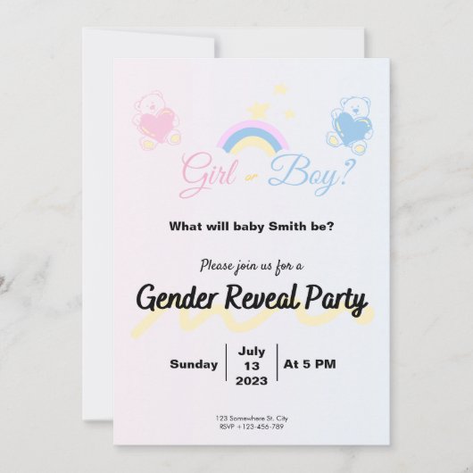 Gender Reveal Boy or Girl? Kaart (Voorkant)