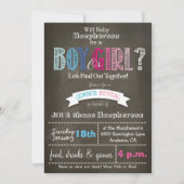 Gender Reveal Chalkboard Uitnodiging 5 x 7 (Voorkant)