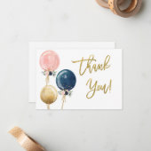 Gender reveal dank je notitiekaartje (Voorkant / Achterkant in situ)