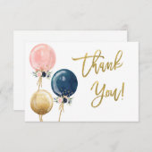 Gender reveal dank je notitiekaartje (Voorkant / Achterkant)