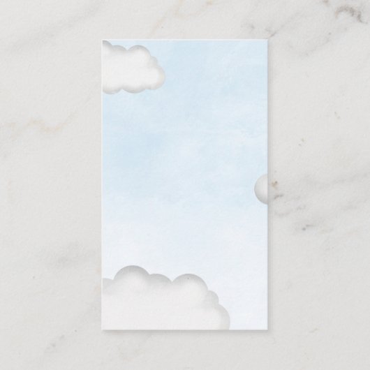 Gender Reveal Elephant Balloon Luier Raffle Informatiekaartje (Achterkant)