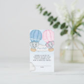 Gender Reveal Elephant Balloon Luier Raffle Informatiekaartje (Staand voorkant)