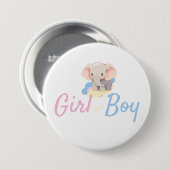 Gender Reveal Fille Ronde Button 7,6 Cm (Voorkant /achterkant)