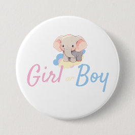 Gender Reveal Fille Ronde Button 7,6 Cm