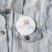 Gender Reveal Fille Ronde Button 7,6 Cm (In situ)