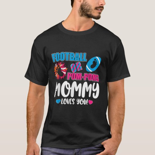 Gender Reveal Football of Pom Pom mama T-shirt (Voorkant)