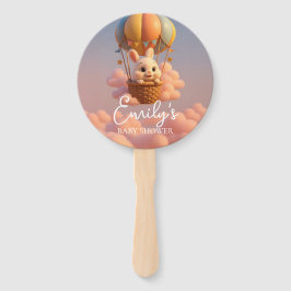 Gender Reveal Hand Fan, Bunny Balloon Neutral Team Handwaaier