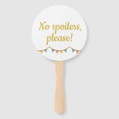 Gender Reveal Hand Fan, Little Lion. Neutral Team Handwaaier (Achterkant)