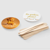 Gender Reveal Hand Fan, Little Lion. Neutral Team Handwaaier (Niet-gemonteerd)