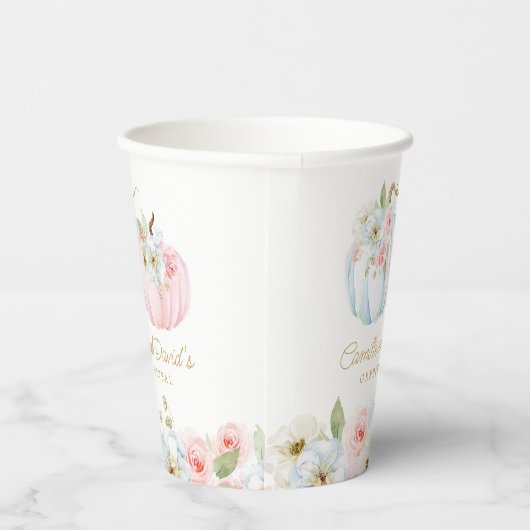 Gender Reveal Herfst Baby shower Papieren Cups Papieren Bekers (Rechts)