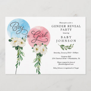 Gender Reveal Invitation Baby shower roze of blauw Kaart