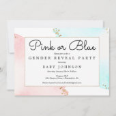 Gender Reveal Invitation Baby shower roze of blauw Kaart (Voorkant)