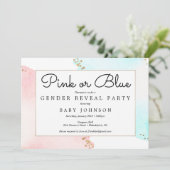 Gender Reveal Invitation Baby shower roze of blauw Kaart (Staand voorkant)