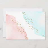 Gender Reveal Invitation Baby shower roze of blauw Kaart (Achterkant)