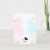 Gender Reveal Invitation - Bears Blue & Pink Skies (Achterkant)