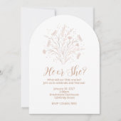 Gender Reveal Invitation - Boho Floral Arch Kaart (Voorkant)