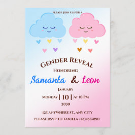 Gender Reveal Invitation Card Kaart