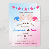 Gender Reveal Invitation Card Kaart (Voorkant / Achterkant)