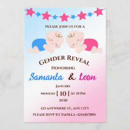 Gender Reveal Invitation Card Kaart