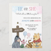 Gender reveal invitation card with joyful imagery kaart (Voorkant / Achterkant)