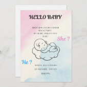 Gender reveal invitation kaart (Voorkant / Achterkant)