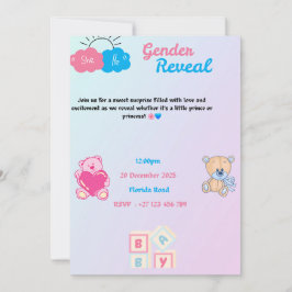 Gender reveal invitation  kaart