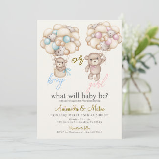 Gender Reveal Invitation Kaart