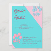 Gender reveal invitation  kaart (Voorkant)