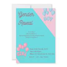 Gender reveal invitation 