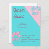 Gender reveal invitation  kaart (Voorkant / Achterkant)