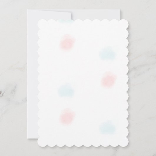 Gender Reveal Invitation – Pink & Blue Watercolor  Kaart (Achterkant)