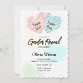 Gender Reveal Invitation – Pink & Blue Watercolor  Kaart (Voorkant)