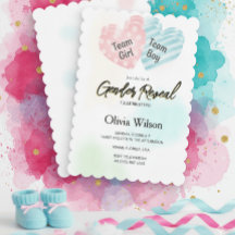 Gender Reveal Invitation – Pink & Blue Watercolor 