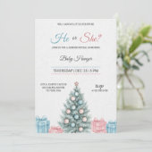 Gender Reveal Invitation with festive theme Kaart (Staand voorkant)
