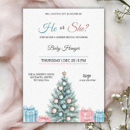 Gender Reveal Invitation with festive theme Kaart