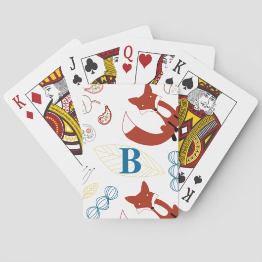 Gender Reveal Its a Boy Fox Woodland Forest Pokerkaarten (Achterkant)