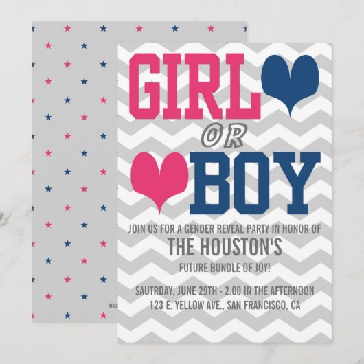 GENDER REVEAL KAART (Voorkant / Achterkant)