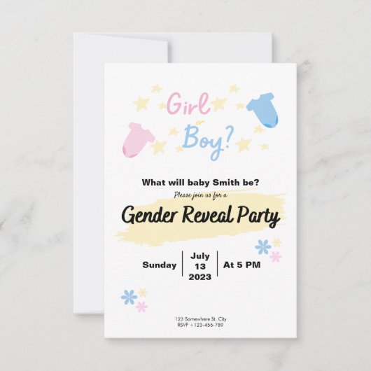 Gender Reveal Kaart (Voorkant)