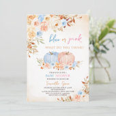 Gender Reveal Little Pumpkin Baby shower Kaart (Staand voorkant)