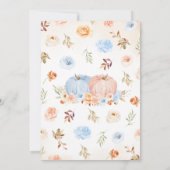 Gender Reveal Little Pumpkin Baby shower Kaart (Achterkant)