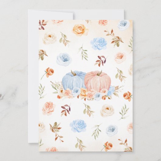 Gender Reveal Little Pumpkin Baby shower Kaart (Achterkant)