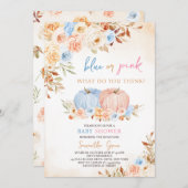 Gender Reveal Little Pumpkin Baby shower Kaart (Voorkant / Achterkant)