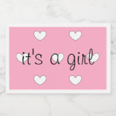 gender reveal (meisje) Mousserende wijn labels (se Sparkling Wijnetiket (Enkel label)