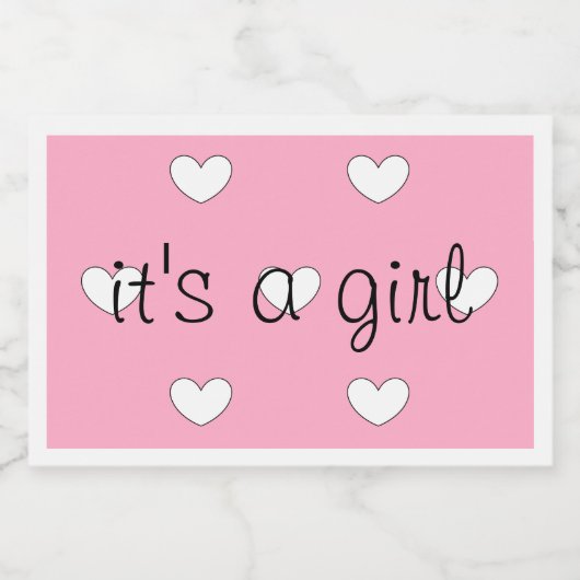 gender reveal (meisje) Mousserende wijn labels (se Sparkling Wijnetiket (Enkel label)