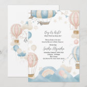 Gender Reveal of Baby shower Luchtballonnen nodige Kaart (Voorkant / Achterkant)