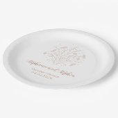 Gender Reveal Paper Plate - Boho Floral Papieren Bordje (Gekanteld)