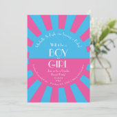 Gender Reveal Party Baby shower Roze en Blauw Kaart (Staand voorkant)